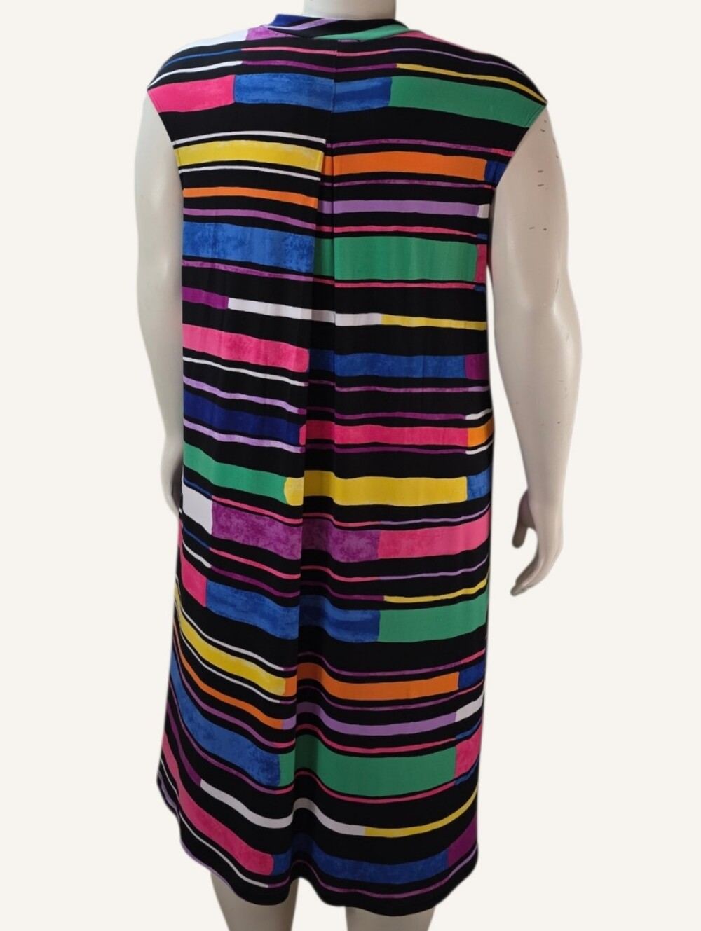 NWT Joseph Ribkoff Size 22 Multicolor Stripe Trapeze Dress Pockets Canada - Picture 3 of 12